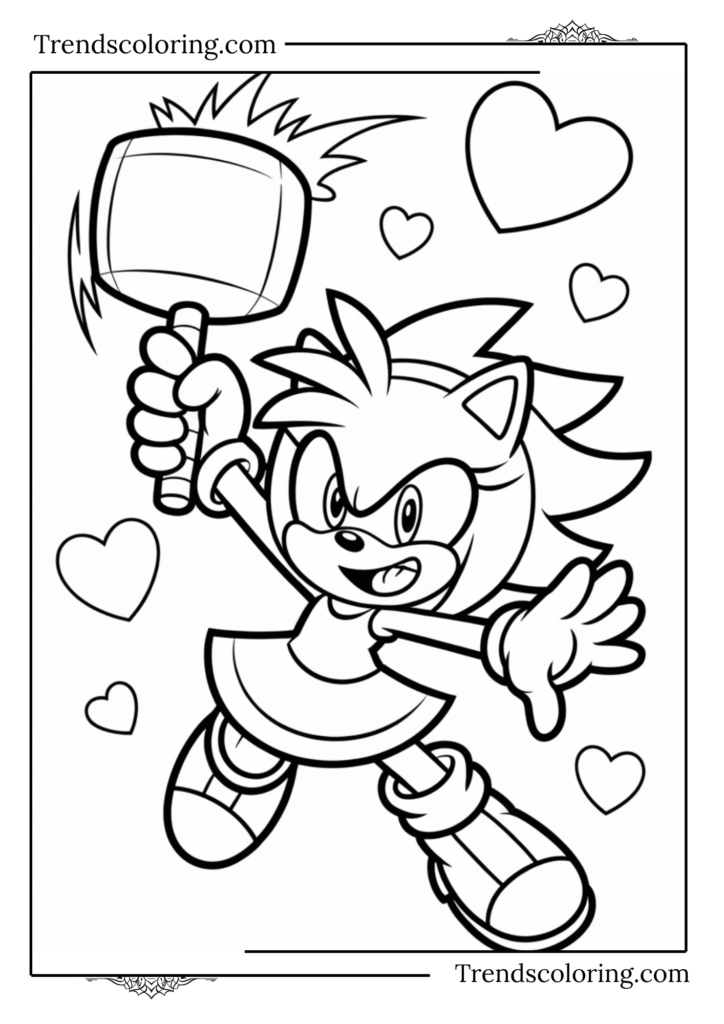 Amy Rose with Her Hammer