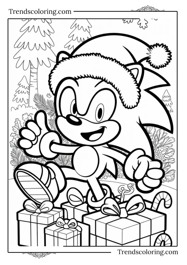 Christmas Sonic with Santa Hat