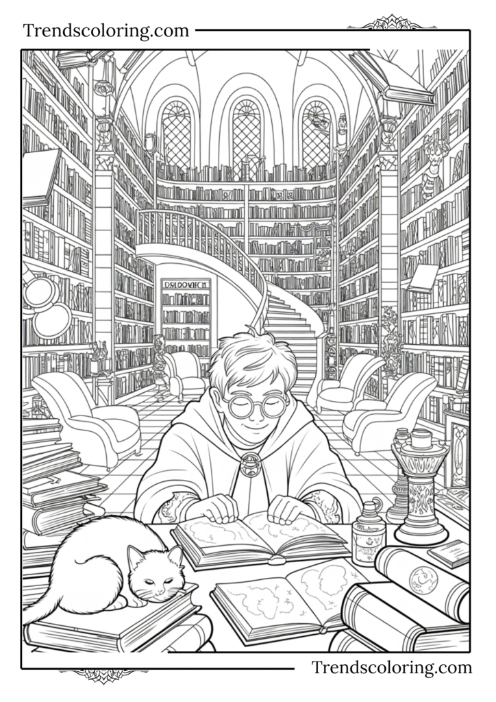 Cozy Library Study Session