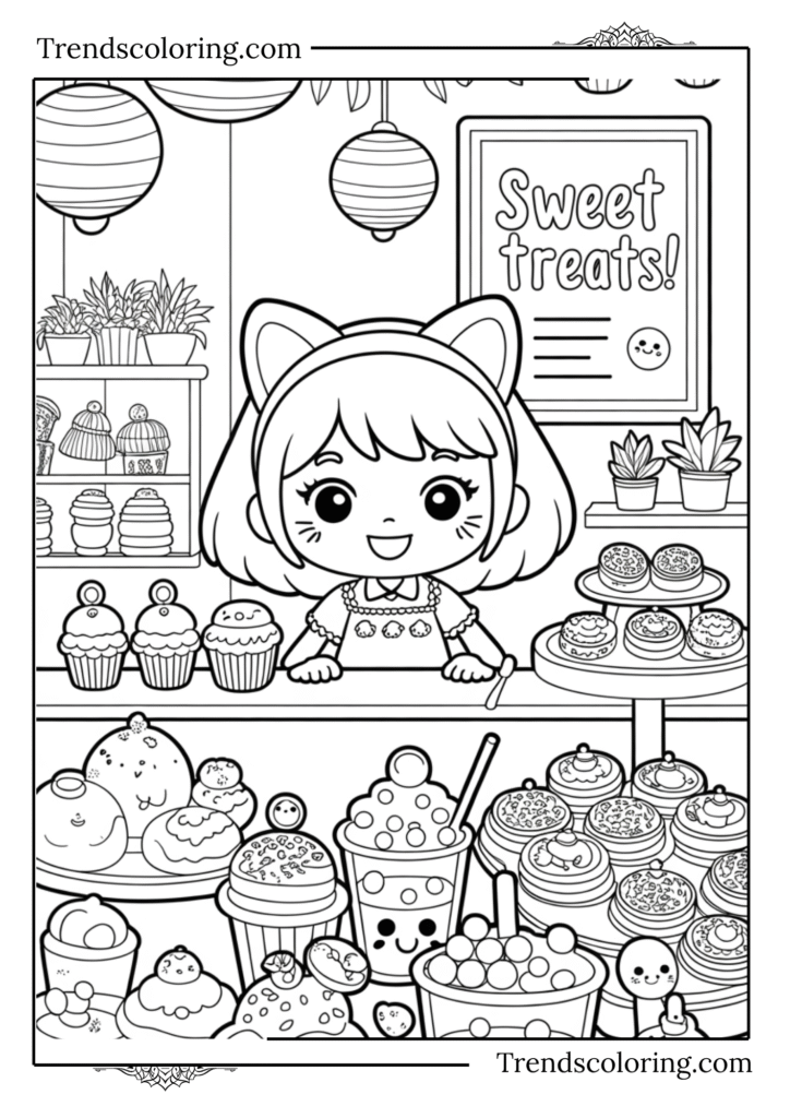 Cute Chibi Cafe Scene